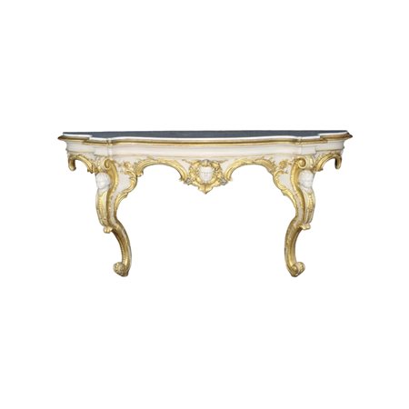 ELEGANTE CONSOLLE DA MURO A DUE GAMBE 