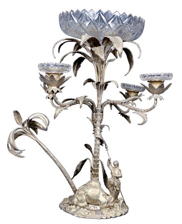 CENTROTAVOLA IN METALLO ARGENTATO