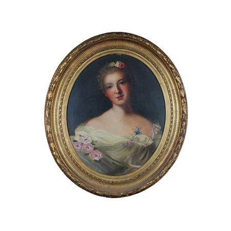 OLIO SU TELA DI FORMA OVALE 