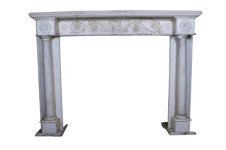 CAMINO NEOCLASSICO IN MARMO BIANCO