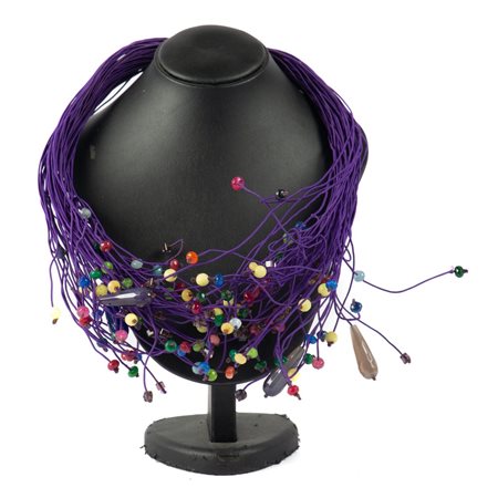 COLLIER IN SETA E PIETRE DURE XX SECOLO