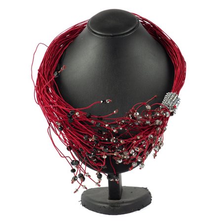 COLLIER IN SETA E PIETRE DURE XX SECOLO