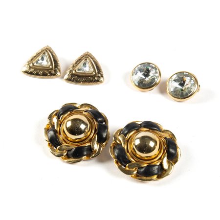 3 PAIA DI ORECCHINI YSL, ELLEN DESIGN, VALENTINO 1980 CA.