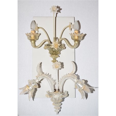 DUE APPLIQUES in vetro di murano