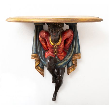 MANIFATTURA ITALIANA XX SECOLO, Mensola sorretta da moretto