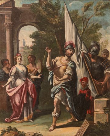 Pittore veneto della prima metà del XVIII secolo   Jefte incontra la figlia 