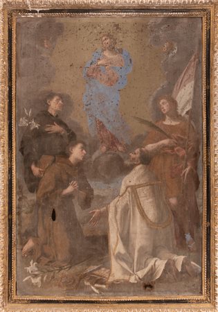 Pittore napoletano attivo nella seconda metà del XVII secolo   Apparizione della Madonna a San Nicola da Tolentino  