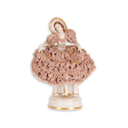    Damina in porcellana in piedi 