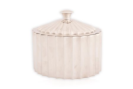    Scatola Buccellati con coperchio lavorato a mano in argento  