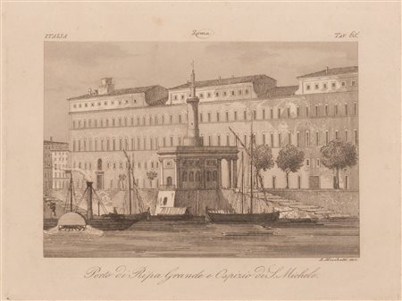    Incisione raffigurante Porto di Ripa grande 