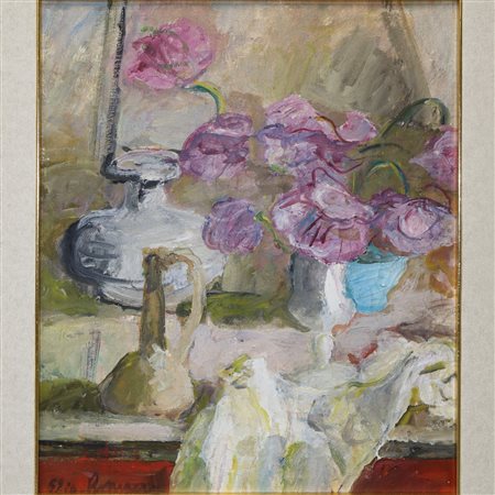 Elio Romano (Trapani 1909-Catania 1996)  - Vasi con fiori