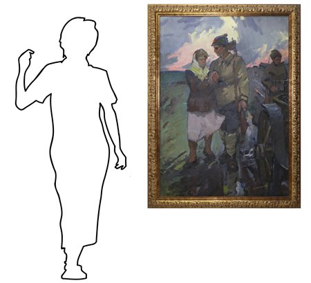 Soldato con signora a braccetto