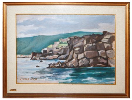 Carmelo Comes (Catania 1905-Catania 1988)  - Marina con scogli