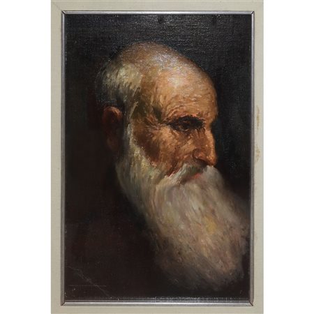 Carlo Ferrario (Buscate 1882-Milano 1955)  - Profilo di uomo barbuto