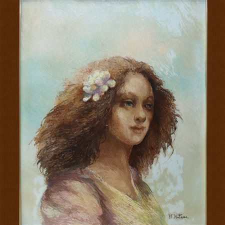 Antonio Notari (Napoli 1940)  - Volto e fiore