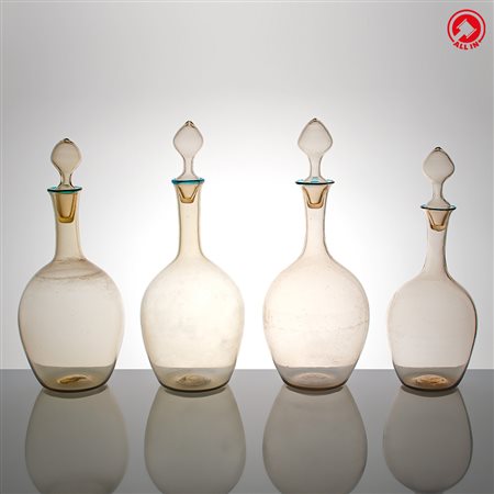 MURANO - Ensemble di 4 bottiglie con tappo in vetro 
