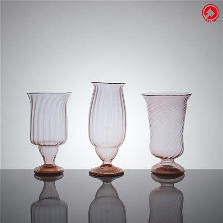 MURANO - Piccola collezione di tre vasi soffiati
