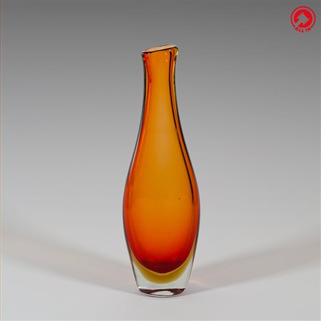 VENINI - Grande vaso a sezione ovale in vetro