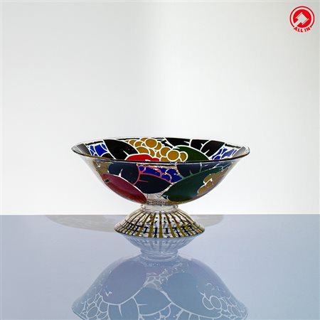 HENRI QUENVIL - Coppa con piede in vetro