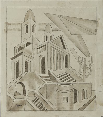 DEPERO FORTUNATO (1892 - 1960) - Schio. Duomo di San Pietro.