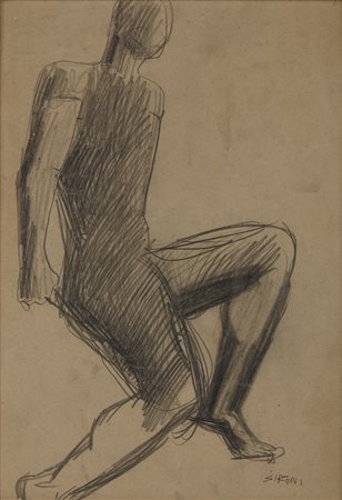 SIRONI MARIO (1885 - 1961) - Nudo di profilo.
