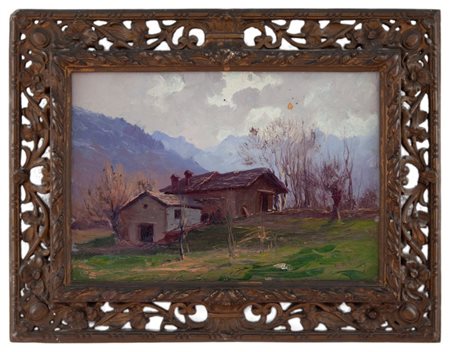 Leonardo Roda Racconigi (CN) 1868 - Torino 1933 Casolari di montagna 