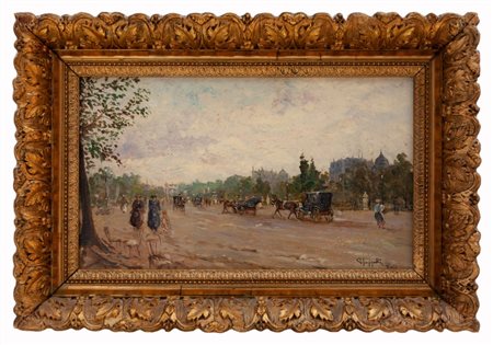 Pietro Scoppetta Amalfi (SA) 1863 – Napoli 1920 I campi Elisi e Arco di Trionfo a Parigi