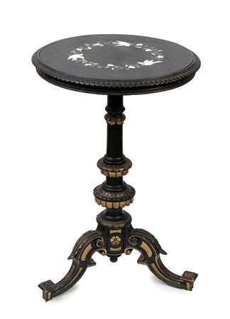 Tavolino italiano in legno e pietre e commesso di pietre dure - XIX secolo