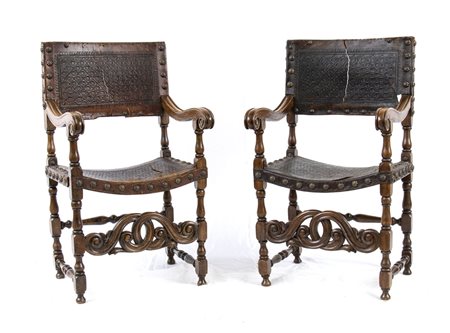 Coppia di poltrone italiane - seconda metà XIX secolo.