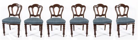 Gruppo di 6 sedie vittoriane inglesi - XIX secolo 