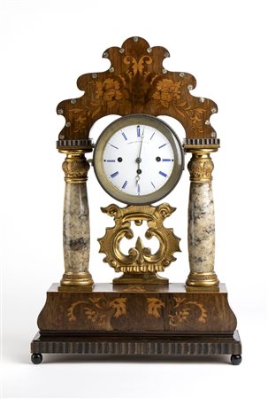 Raro orologio da camino con carillon - Austria, Biedermeier inizio XIX secolo