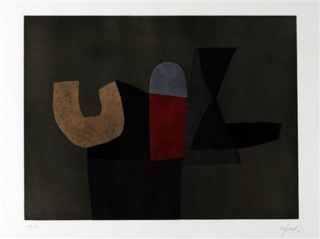 AFRO 1912 - 1976 " Galera ", 1974 Acquaforte e acquatinta a 7 colori, cm....