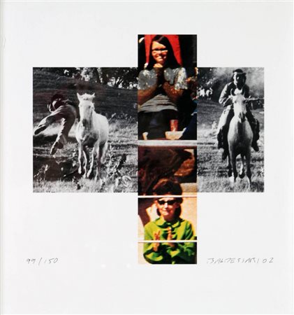 JOHN BALDESSARI 1931 " The intersection series: Person on horse and person...
