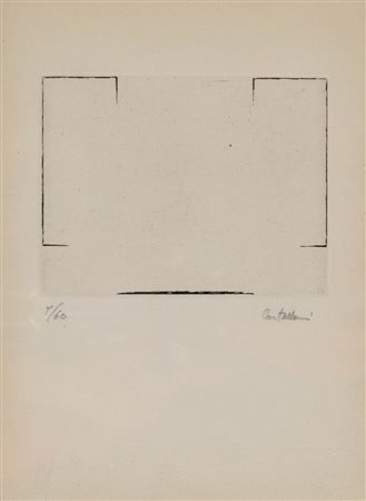 ENRICO CASTELLANI 1930 Senza titolo Incisione su carta, cm. 26,5 x 19,5...