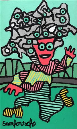 JEAN SANFOURCHE 1929 - 2010 Senza titolo Tempera su tela, cm. 132 x 80...