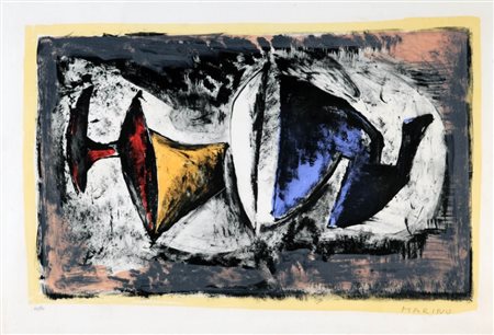 MARINO MARINI 1901 - 1980 " Composizione degli elementi ", 1965 Litografia a...