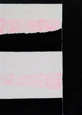 ENNIO FINZI 1931 " Verso il rosa ", 1987 Tecnica mista su tela, cm. 70 x 50...