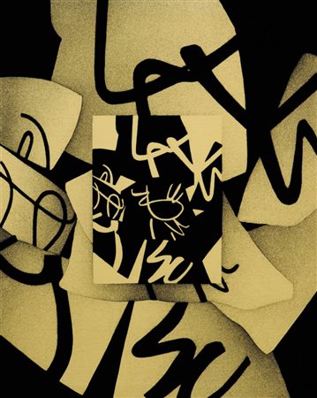 AGOSTINO FERRARI 1938 " Maternità ", 2001 Acrilico e sabbia su tela, cm. 100...