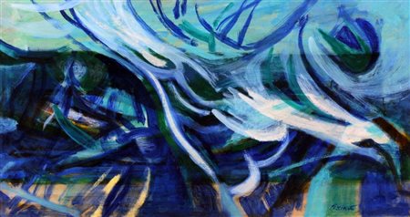 ARMANDO PIZZINATO 1910 - 2004 " Ricordo di viaggio ", 1966 Olio su tela, cm....