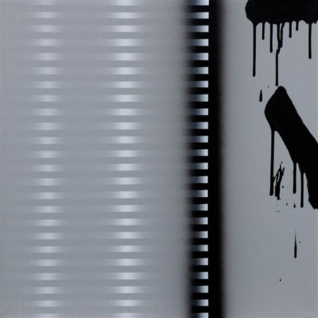 ENNIO FINZI 1931 " Contaminando con eleganza ", 2003 Acrilico su tela, cm. 70...