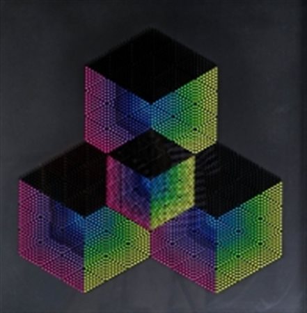 FRANCO COSTALONGA 1933 " Mokubi ", anni 90 Rilievi su tavola, cm. 70 x 70...