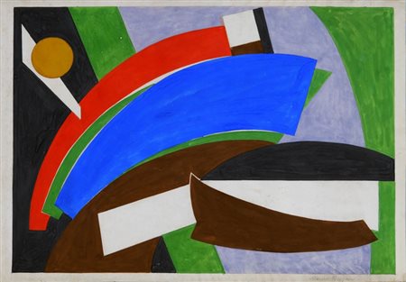 MAURO REGGIANI 1897 - 1980 Senza titolo, anni 50 Tempera su carta, cm. 37 x...