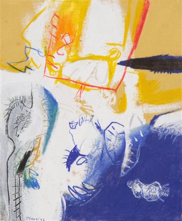 FABRIZIO PLESSI 1940 " Personaggio ", 1962 Tecnica mista su cartoncino...