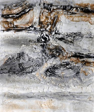 LUIGI BOILLE 1926 Senza titolo, 1957 Olio su tela, cm. 170 x 140 Firmato e...