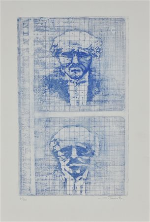 Sebastiano Trovato SENZA TITOLO incisione su carta, cm 50x35 (lastra cm...