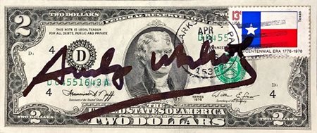 Andy Warhol “2 dollars” (Thomas Jefferson) 1976