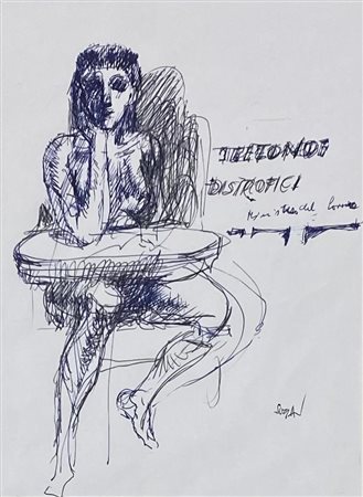 Alberto Sughi “Ragazza al bar” 2002