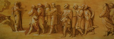 Scuola di Polidoro XVI secolo APPARIZIONE DI GESU' AGLI APOSTOLI inchiostro...