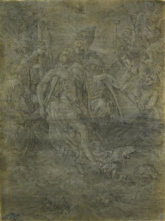 Scuola italiana del XVIII secolo LA TRINITA' matita su carta vergellata e...