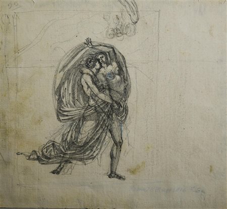 Scuola Neoclassica RATTO DI PROSERPINA matita su carta vergellata, cm...